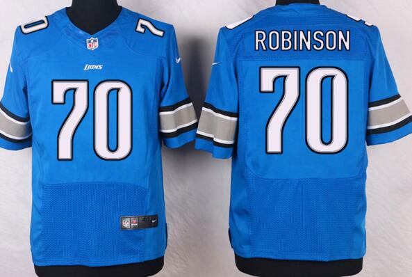 Nike Detroit Lions 70 Robinson elite skyblue nfl jerseys