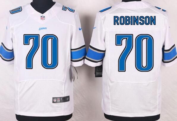 Nike Detroit Lions 70 Robinson elite white nfl jerseys