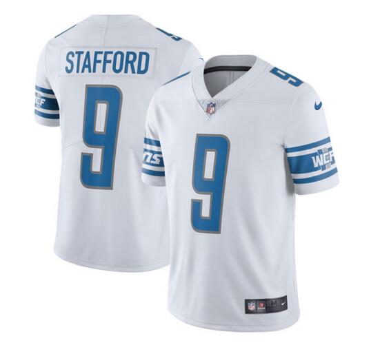 Nike Detroit Lions 9 Matthew Stafford Steel Rush Limited men white football Jersey