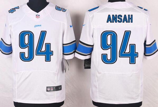 Nike Detroit Lions 94 Ziggy Ansah white Alternate Elite NFL Jerseys