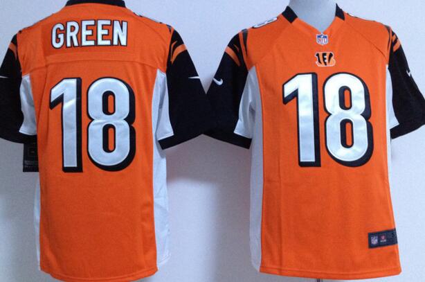 Nike Game Cincinnati Bengals 18 A.J. Green orange NFL Jerseys