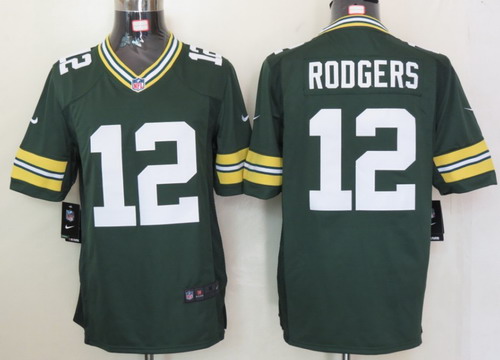Nike Green Bay Packers 12 Aaron Rodgers Green Limited Jerseys