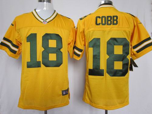 Nike Green Bay Packers 18 Randall Cobb Elite Yellow NFL Jerseys