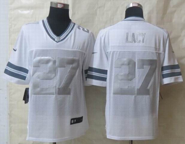 Nike Green Bay Packers 27 Lacy Platinum White Limited Jerseys