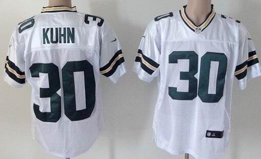 Nike Green Bay Packers 30 John Kuhn Elite White NFL Jerseys