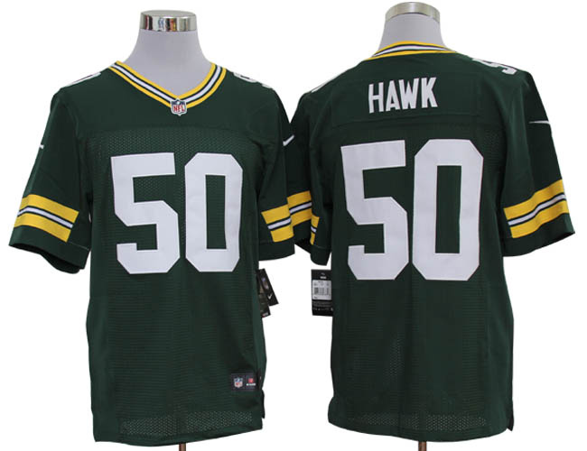 Nike Green Bay Packers 50 A.J. Hawk Elite Green NFL Jerseys
