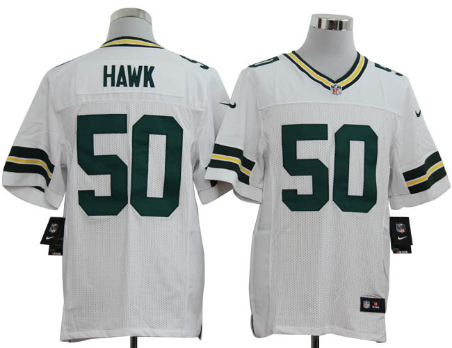 Nike Green Bay Packers 50 A.J. Hawk Elite White NFL Jersey