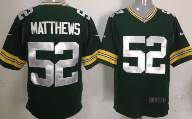 Nike Green Bay Packers 52 Clay Matthews Green NFL game Jerseys