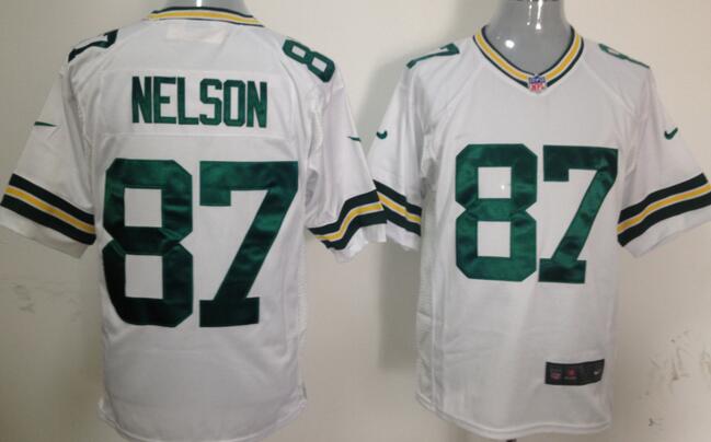 Nike Green Bay Packers 87  Jordy Nelson White game Jerseys