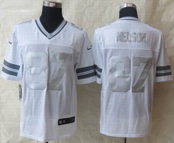 Nike Green Bay Packers 87 Nelson Platinum White Limited Jerseys
