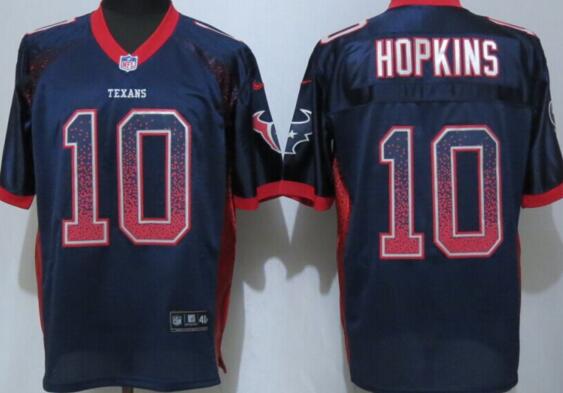 Nike Houston Texans 10 Hopkins Drift Fashion Blue Elite Jerseys