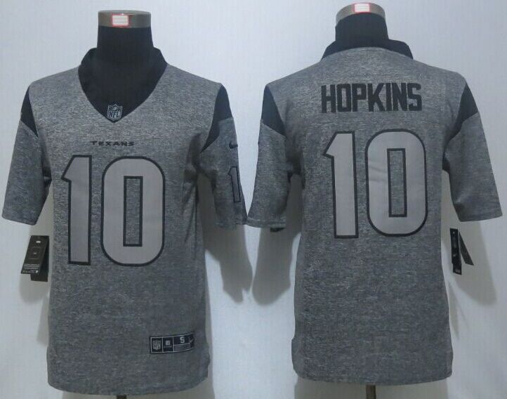 Nike Houston Texans 10 Hopkins Gray Men's Stitched Gridiron Gray Limited Jersey