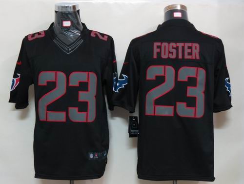 Nike Houston Texans 23 Foster Impact Limited Black Jersey
