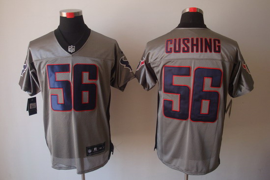 Nike Houston Texans 56 Brian Cushing Elite NFL Grey Shadow Jerseys