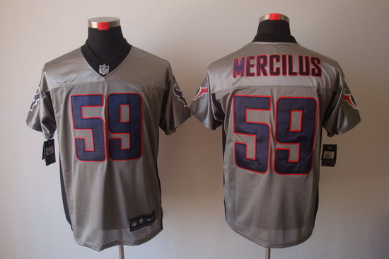 Nike Houston Texans 59 Whitney Mercilus Elite NFL Grey Shadwo Jerseys