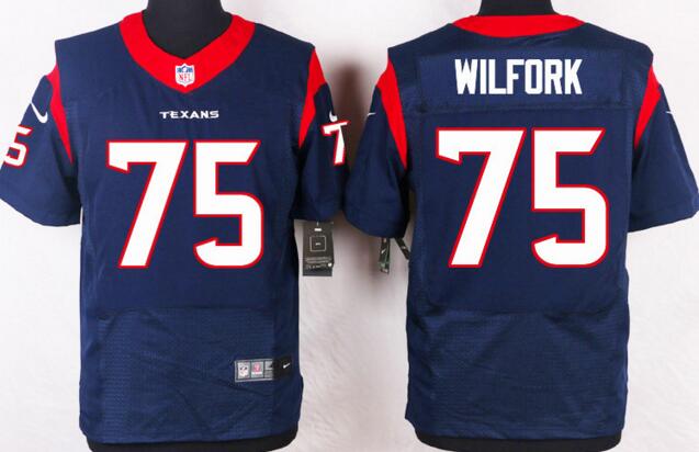 Nike Houston Texans 75 Vince Wilfork Elite Blue NFL Jerseys