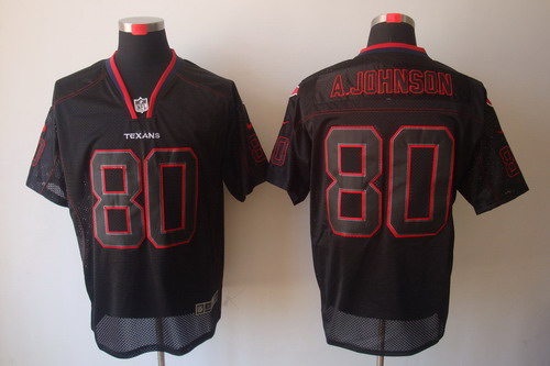 Nike Houston Texans 80 A.Johnson Elite Black NFL Lights Out Jerseys