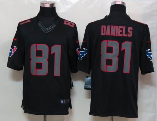 Nike Houston Texans 81 Daniels Impact Limited Black Jerseys