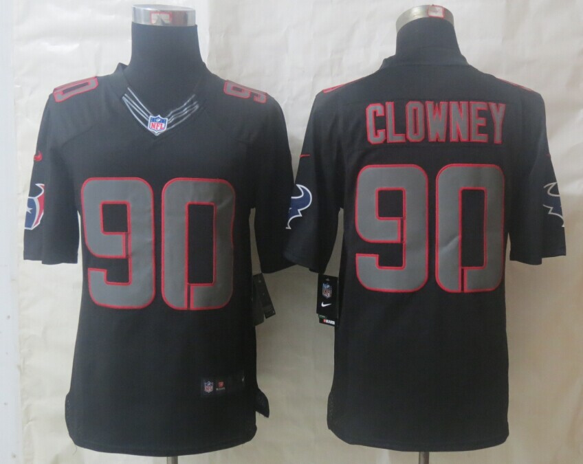 Nike Houston Texans 90 Clowney Impact Limited Black Jerseys