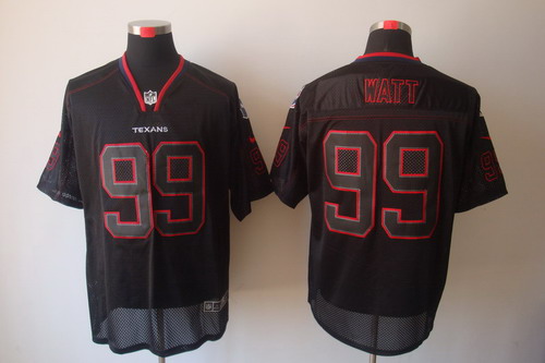 Nike Houston Texans 99 J.J. Watt Elite Black NFL Lights Out Jerseys