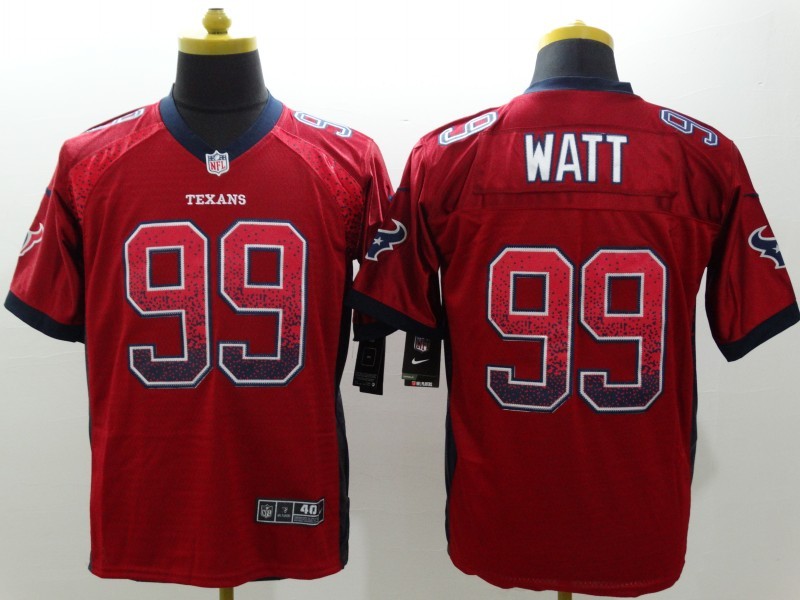Nike Houston Texans 99 J.J. Watt drift fashion Red NFL Jerseys C Patch