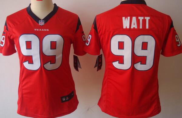 Nike Houston Texans 99 J.J. Watt red women football nfl jerseys