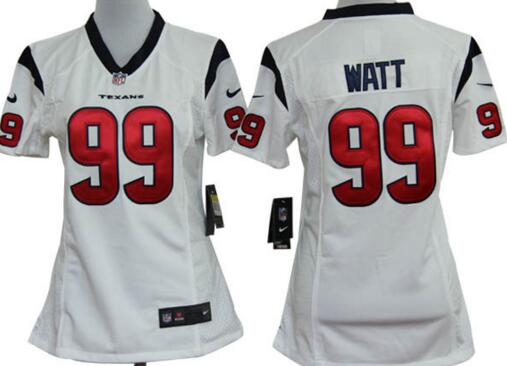 Nike Houston Texans 99 J.J. Watt white women football nfl jerseys