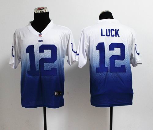 Nike Indianapolis Colts 12 Andrew Luck Elite fashion white Blue NFL jersyes