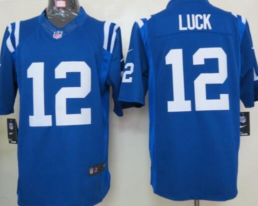 Nike Indianapolis Colts 12 Andrew Luck Limited Blue NFL jereys