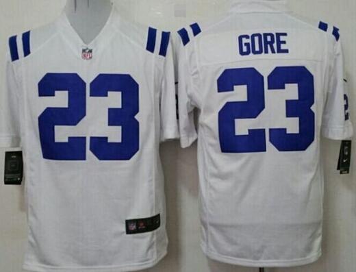 Nike Indianapolis Colts 23 Gore White nfl football game Jersey
