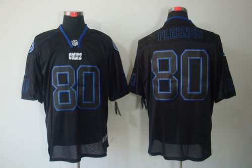 Nike Indianapolis Colts 80 Coby Fleener Elite Black NFL Lights Out Jerseys