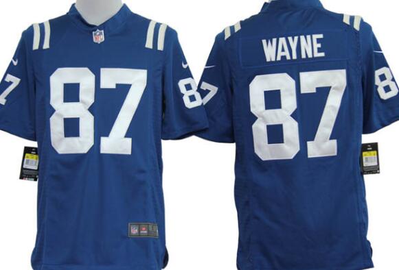 Nike Indianapolis Colts 87 Reggie Wayne Game Blue NFL Jerseys