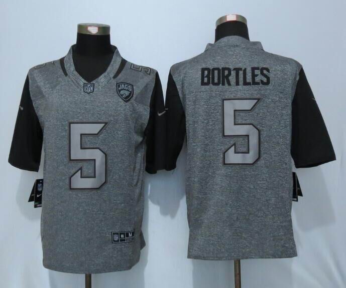 Nike Jacksonville Jaguars 5 Bortles Gray Men Stitched Gridiron Gray Limited Jersey