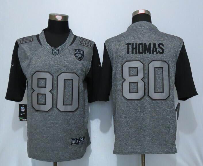 Nike Jacksonville Jaguars 80 Thomas Gray Men Stitched Gridiron Gray Limited Jersey