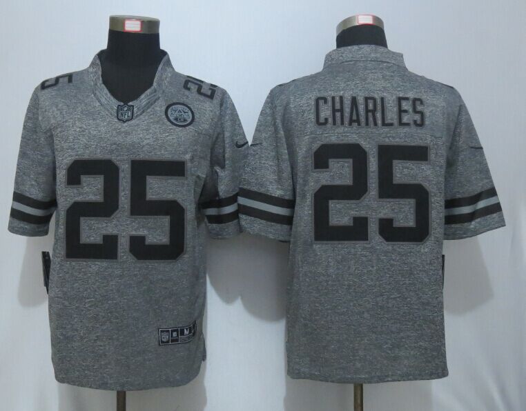 Nike Kansas City Chiefs 25 Charles Gray Men Stitched Gridiron Gray Limited Jersey