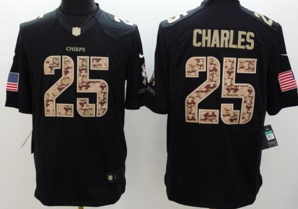 Nike Kansas City Chiefs 25 Charles black usa falg men limited