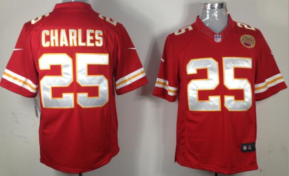 Nike Kansas City Chiefs 25 Jamaal Charles Game Red NFL Jerseys