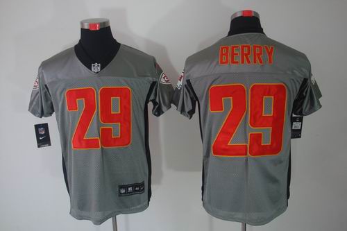Nike Kansas City Chiefs 29 Eric Berry Elite NFL Grey Shadow Jerseys