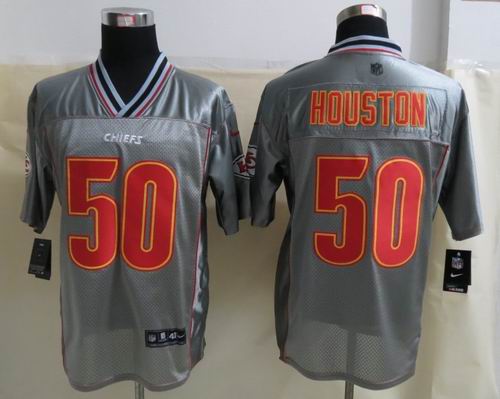 Nike Kansas City Chiefs 50 Houston Grey Vapor Elite Jerseys