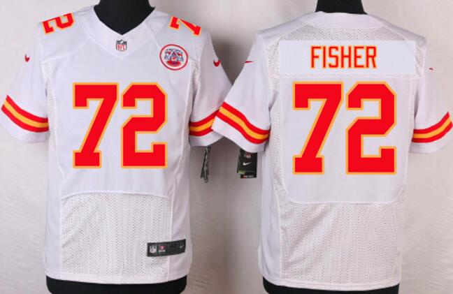 Nike Kansas City Chiefs 72 Eric Fisher men elite white NFL football Jerseys