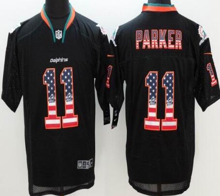 Nike Miami Dolphins 11 Devante Parker black usa flag elite nfl jersey