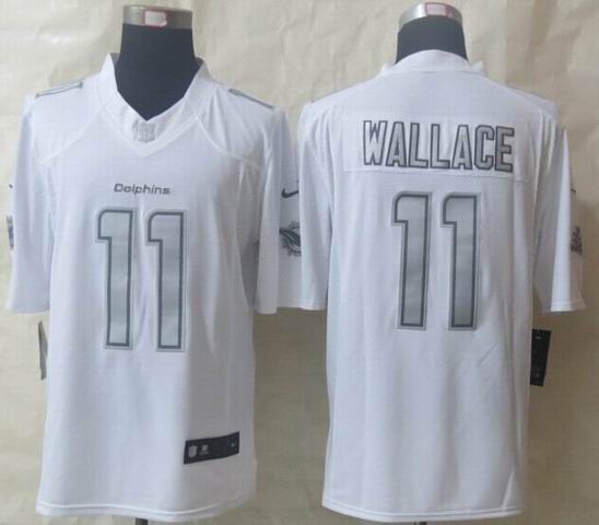 Nike Miami Dolphins 11 Wallace Platinum White Limited Jerseys
