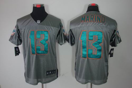 Nike Miami Dolphins 13 Dan Marino Elite NFL Grey Shadow Jerseys