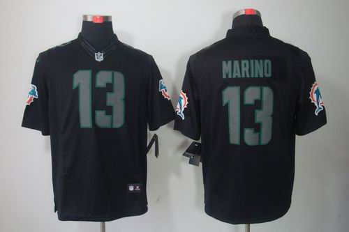 Nike Miami Dolphins 13 Dan Marino Impact Limited Black NFL Jerseys