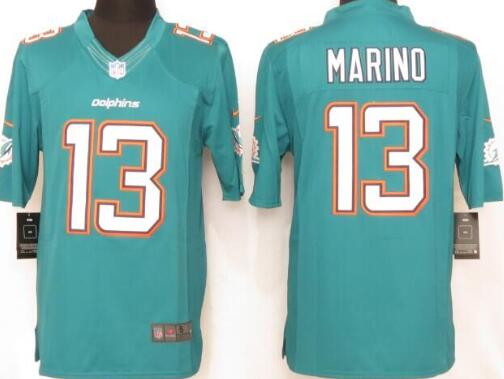 Nike Miami Dolphins 13 Marino Green Limited Jerseys