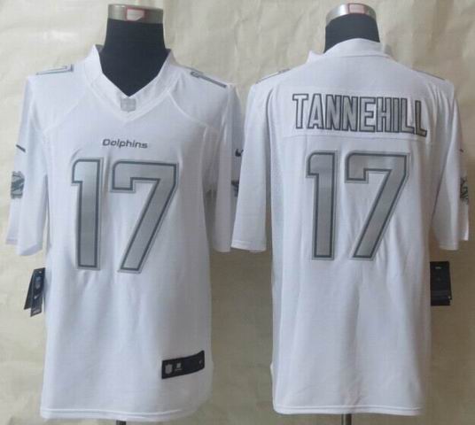 Nike Miami Dolphins 17 Tannehill Platinum White Limited Jerseys