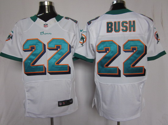 Nike Miami Dolphins 22 Reggie Bush White NFL elite Jerseys