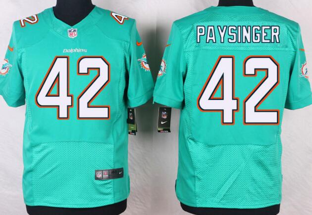 Nike Miami Dolphins 42 Spencer Paysinger Elite Green light NFL Jerseys