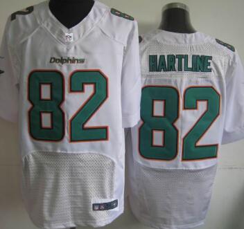 Nike Miami Dolphins 82 HARTLINE Elite white NFL Jerseys