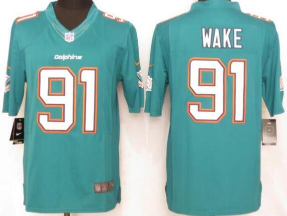 Nike Miami Dolphins 91 Wake Green Limited nfl Jerseys